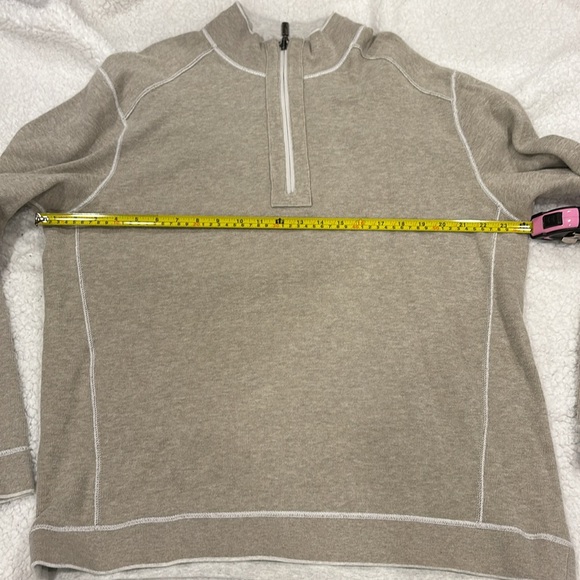 Tommy Bahama Beige Reversible Half Zip - Picture 5 of 6